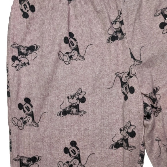 Disney Mickey Minnie Pink Gray Pajamas Jogger Set Small Soft Two-piece Cozy - Picture 9 of 16